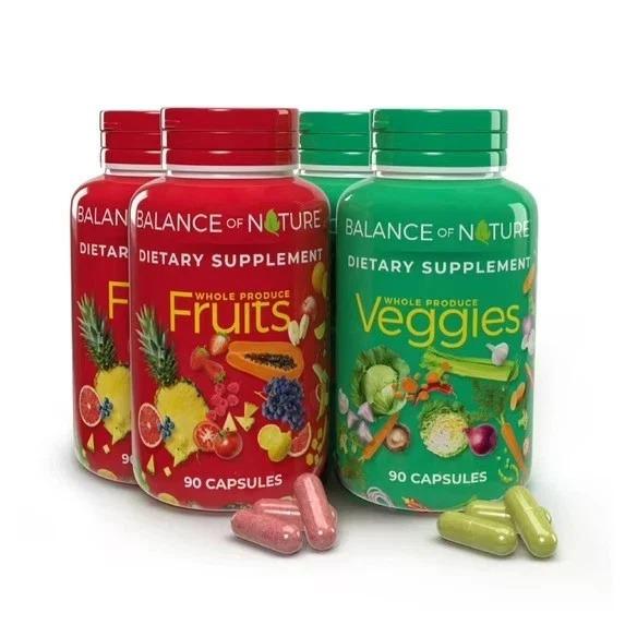 Balance of Nature Fruits & Veggies Dietary Supplement 2-Pack – 180 Capsules