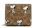 Coach X Peanuts Snap Wallet Signature Canvas Snoopy Print CBN32