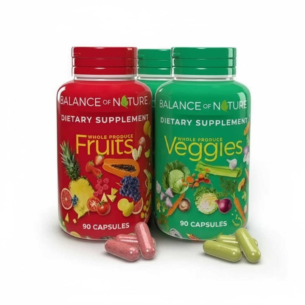 Balance of Nature Fruits and Veggies Supplement Bottles